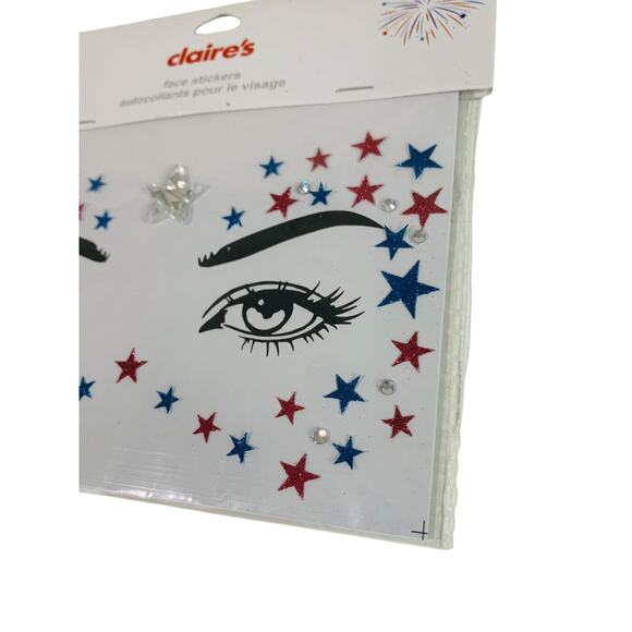 Claires New Face Stickers Patriotic Sparkly Stars USA - Picture 4 of 5